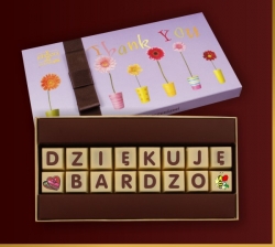 Dziękuję bardzo z czekolady